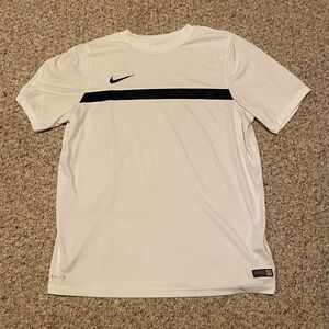 Nike Men’s Dri-Fit White & Black T-shirt Size L